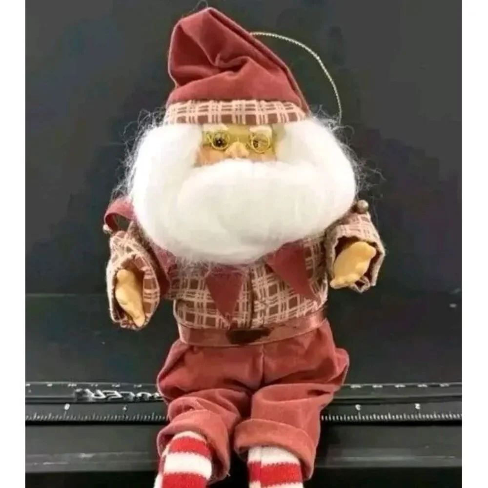 Vintage Santa Claus SHELF SITTER Bendable POSABLE Arms and Legs ORIGINAL BOX